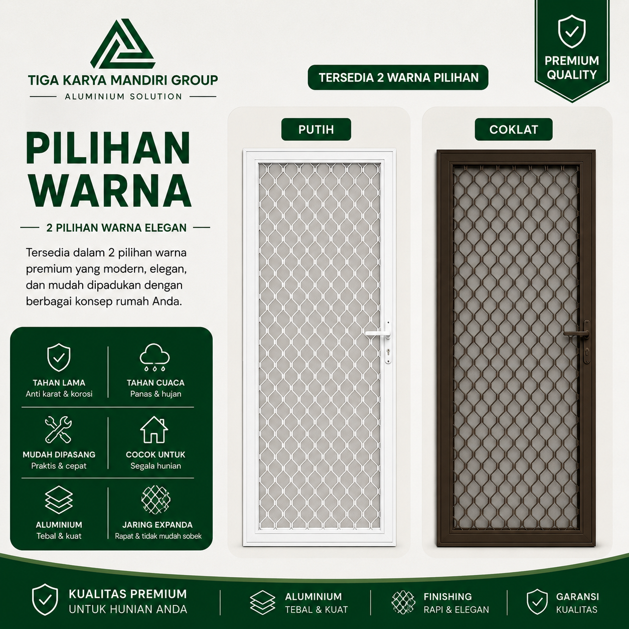 Pintu Expanda Single Aluminium Kasa Nyamuk Premium | Anti Karat & Super Kokoh - Image 2
