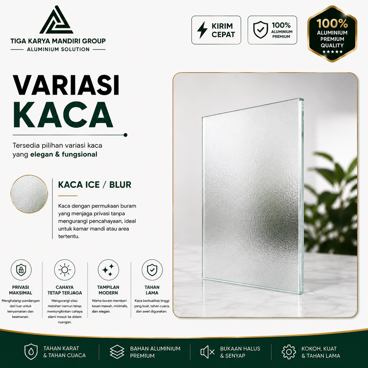 Jendela Sliding Aluminium Minimalis | Ornamen List Kotak | Custom Ukuran - Image 9
