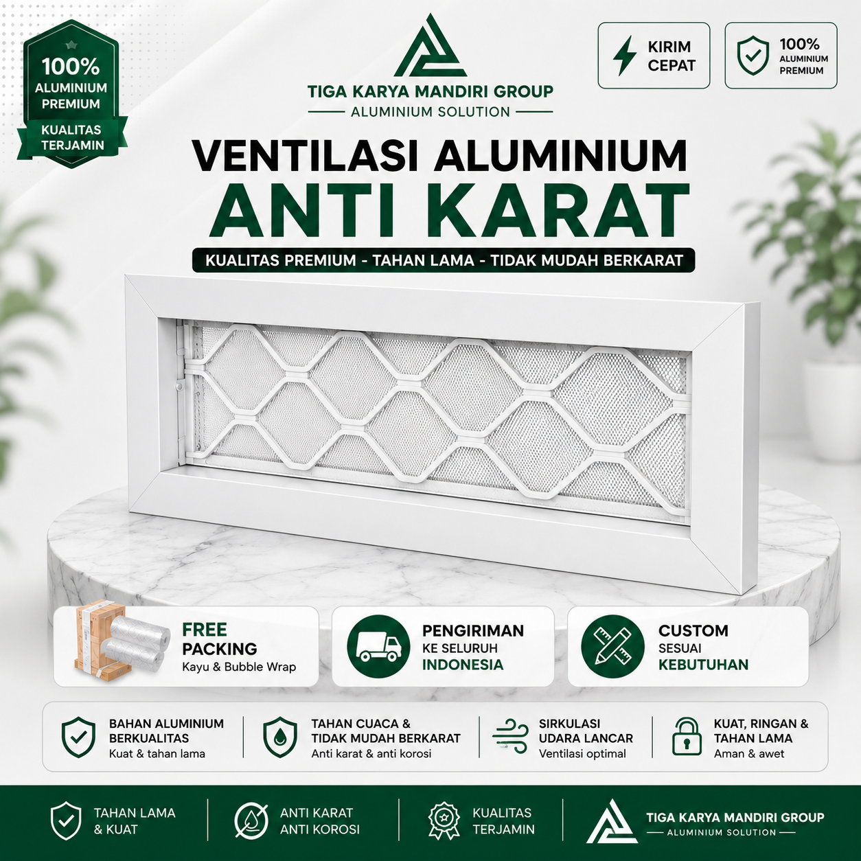 Ventilasi Aluminium | Kawat Nyamuk & Tralis | Anti Karat Minimalis