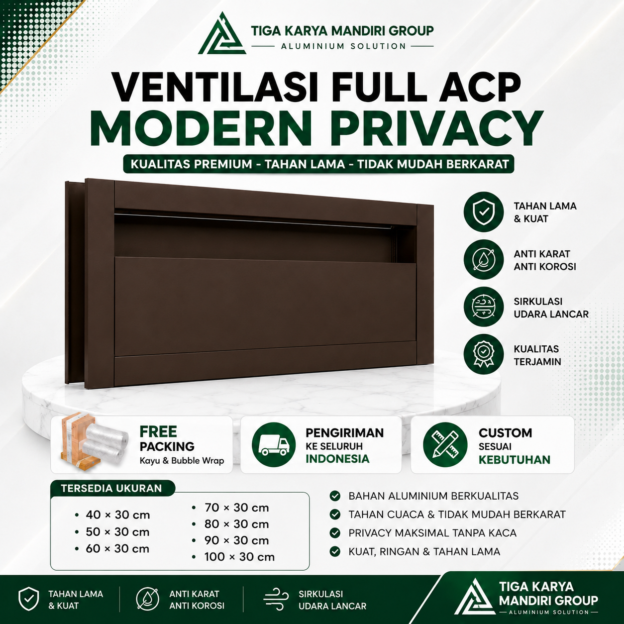 Ventilasi Full ACP Modern Privacy | Aluminium Minimalis Premium