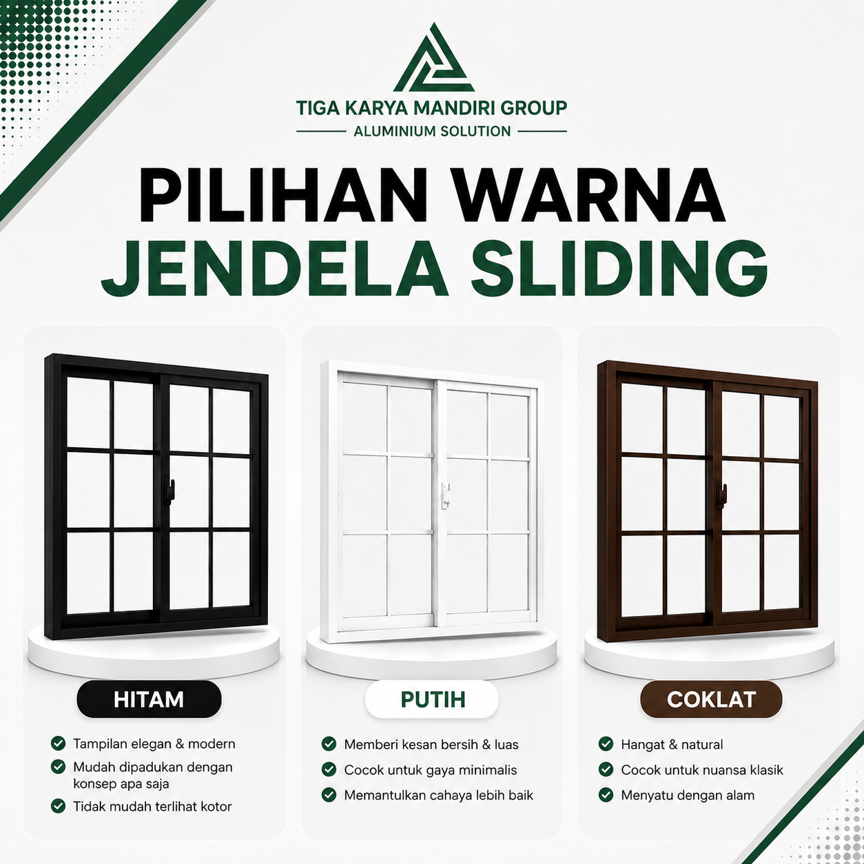 Jendela Sliding Aluminium Minimalis | Ornamen List Kotak | Custom Ukuran - Image 3