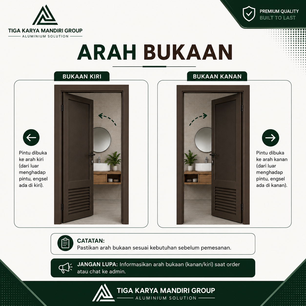 Pintu Kamar Mandi Aluminium Minimalist Premium | Anti Karat & Tahan Air - Image 3