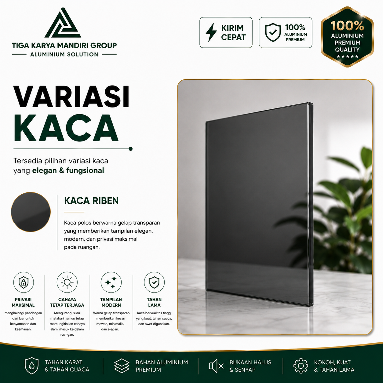 Jendela Aluminium Double Casement Minimalist | 2 Daun | Custom Ukuran - Image 11