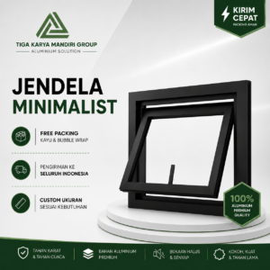 jendela aluminium minimalis | berbagai ukuran & bisa custom | anti karat