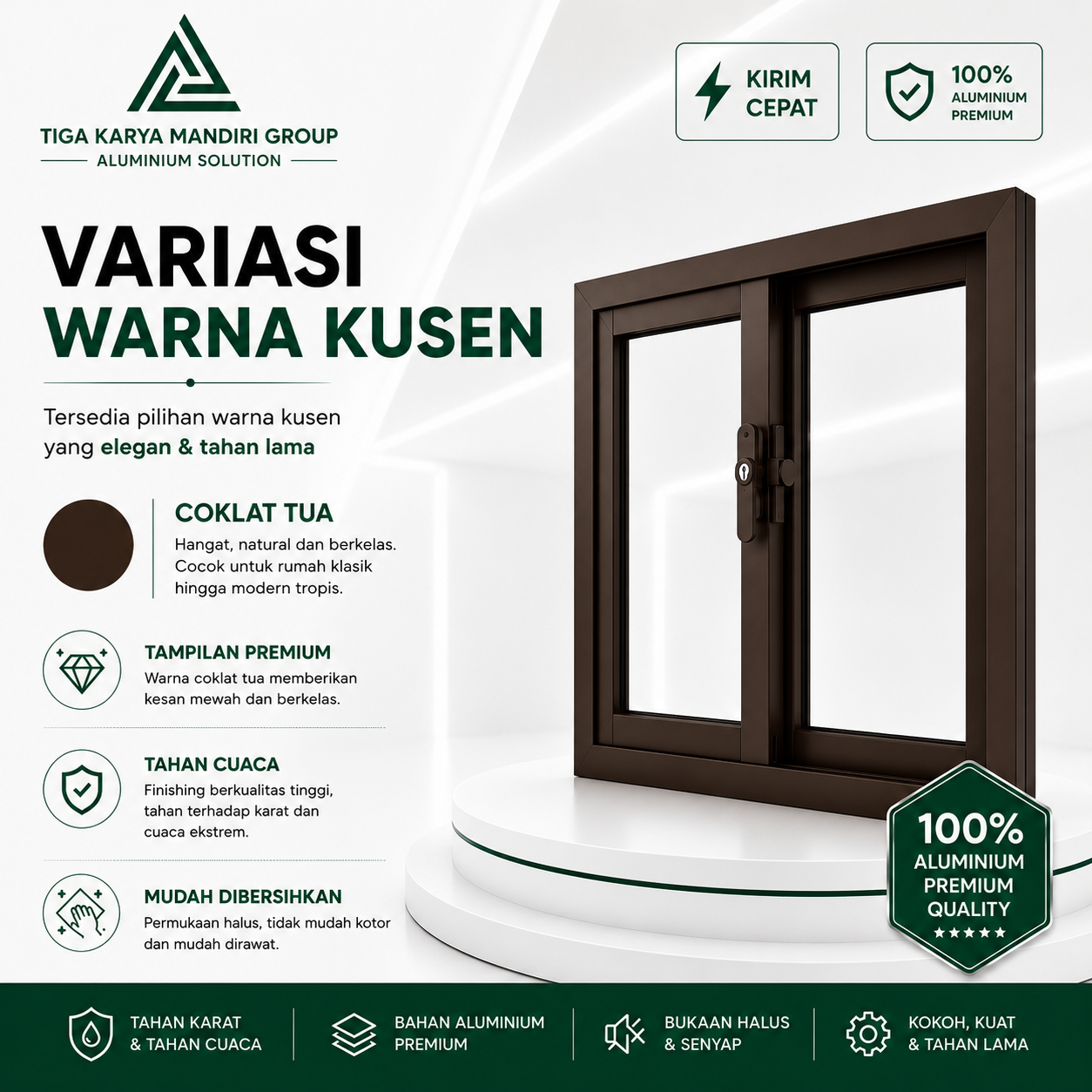 Jendela Sliding Aluminium Minimalist | Bisa Custom Ukuran | Anti Karat - Image 8