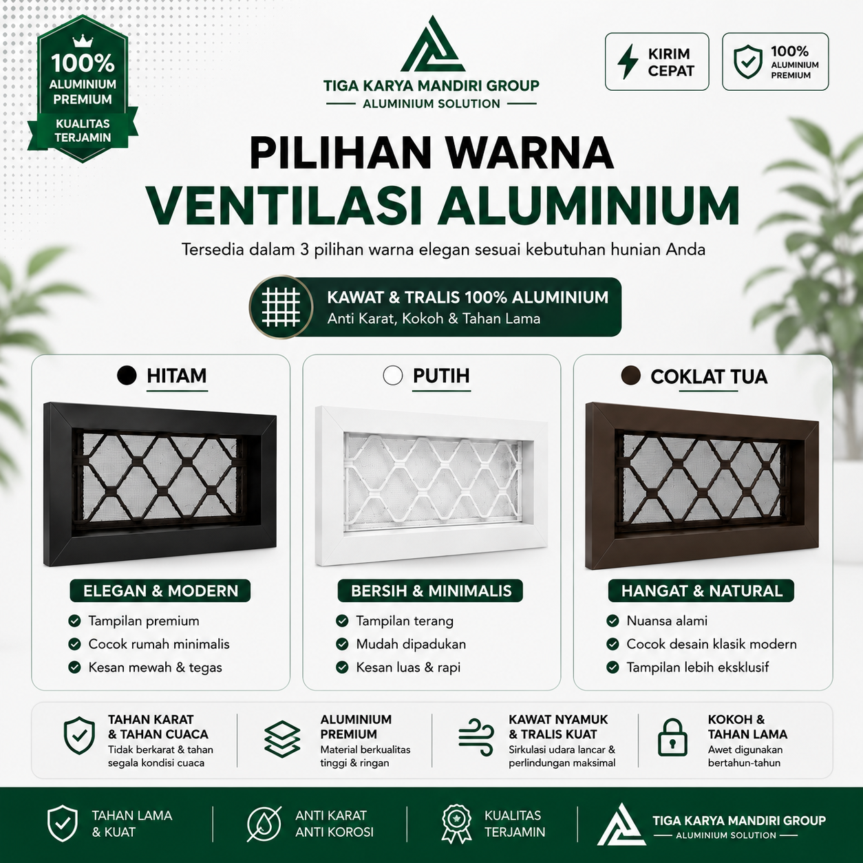 Ventilasi Aluminium | Kawat Nyamuk & Tralis | Anti Karat Minimalis - Image 2