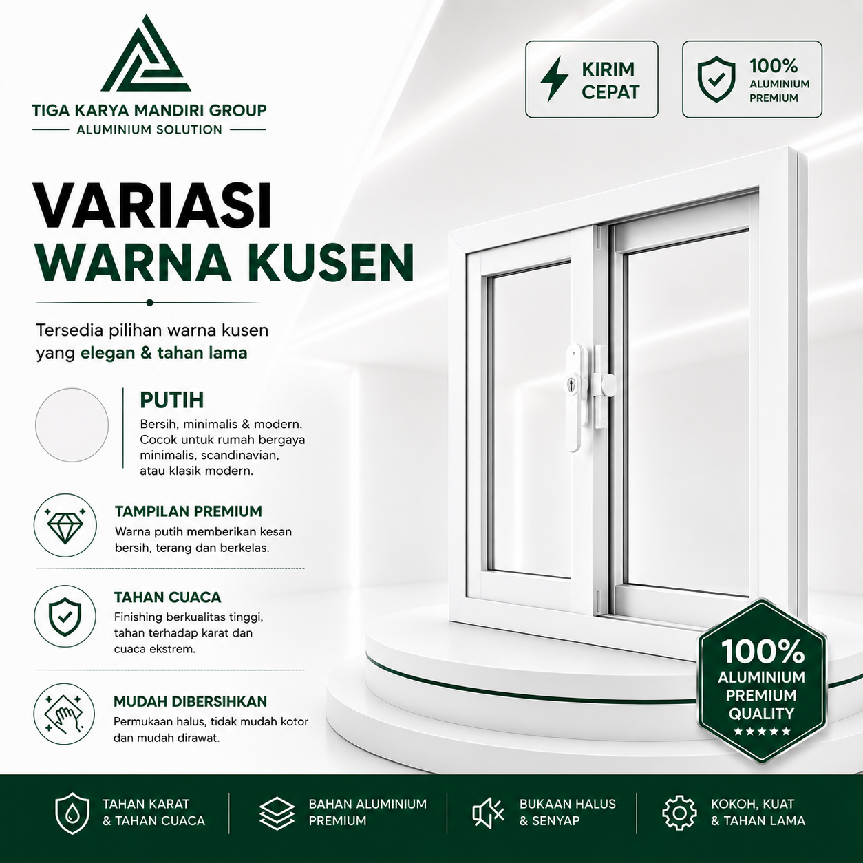 Jendela Sliding Aluminium Minimalist | Bisa Custom Ukuran | Anti Karat - Image 7