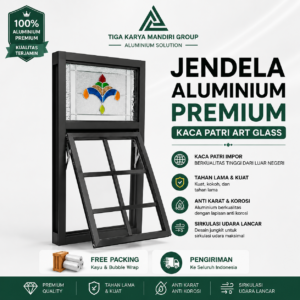 Jendela Aluminium Kaca Patri / Kaca Seni Import | Casement Minimalist Ornamen Modern