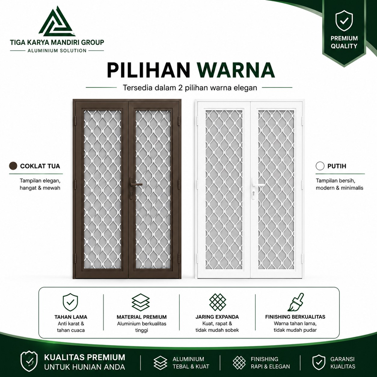 Pintu Expanda Double Aluminium Kasa Nyamuk Premium | Anti Karat & Custom Ukuran - Image 3