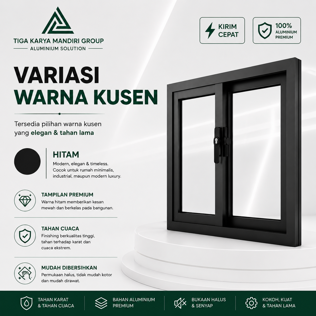 Jendela Sliding Aluminium Minimalist | Bisa Custom Ukuran | Anti Karat - Image 6