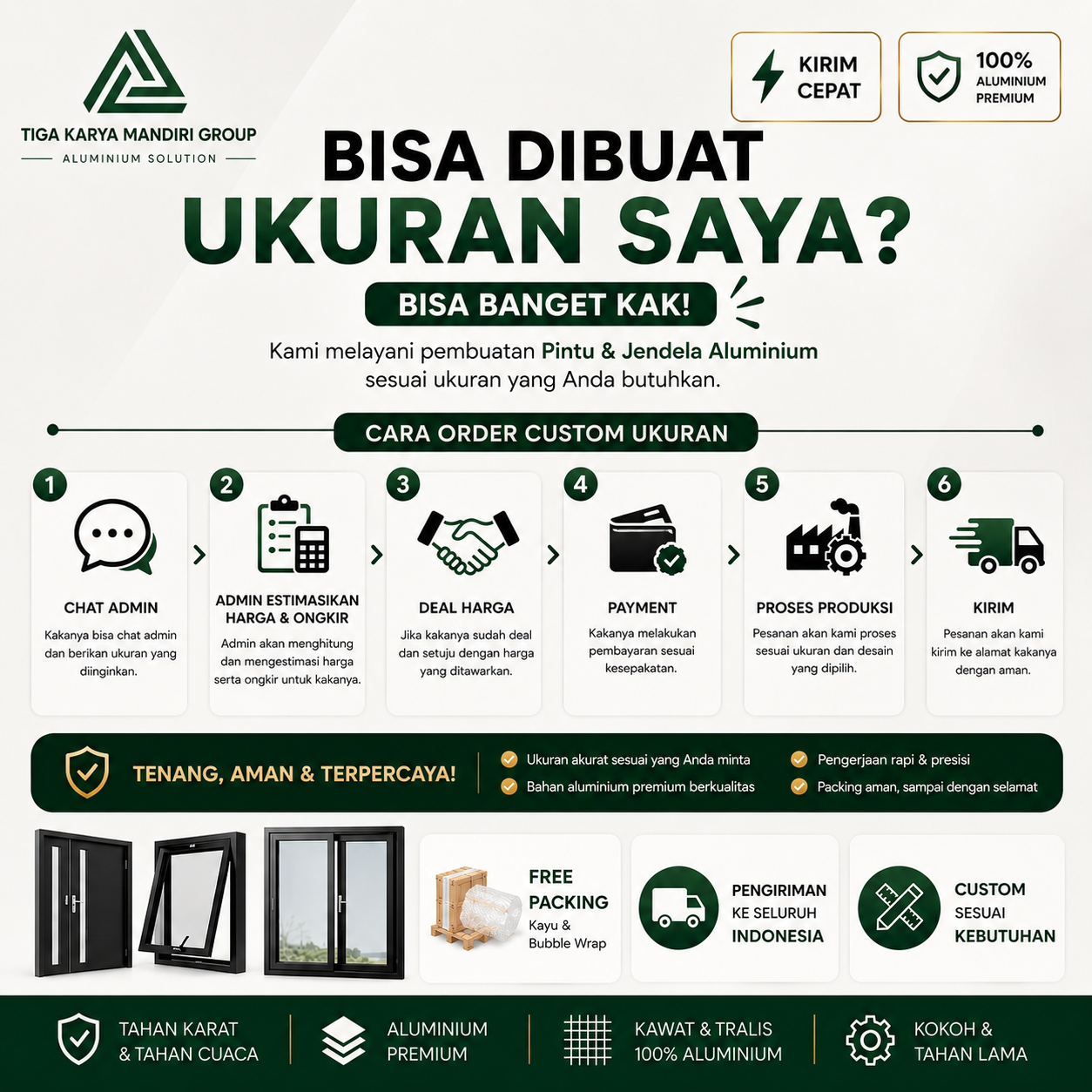 Pintu Aluminium ACP Model Elegan Minimalist Premium | Swing Kamar & Pintu Utama Anti Karat - Image 5