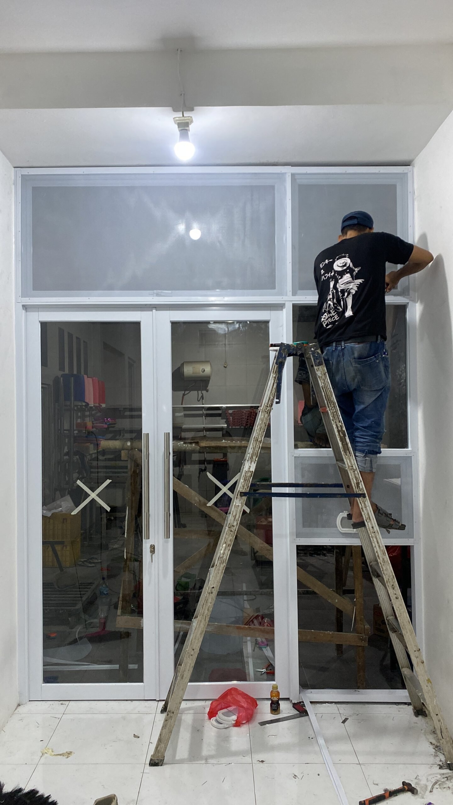 pintu aluminium kaca mati, bekasi