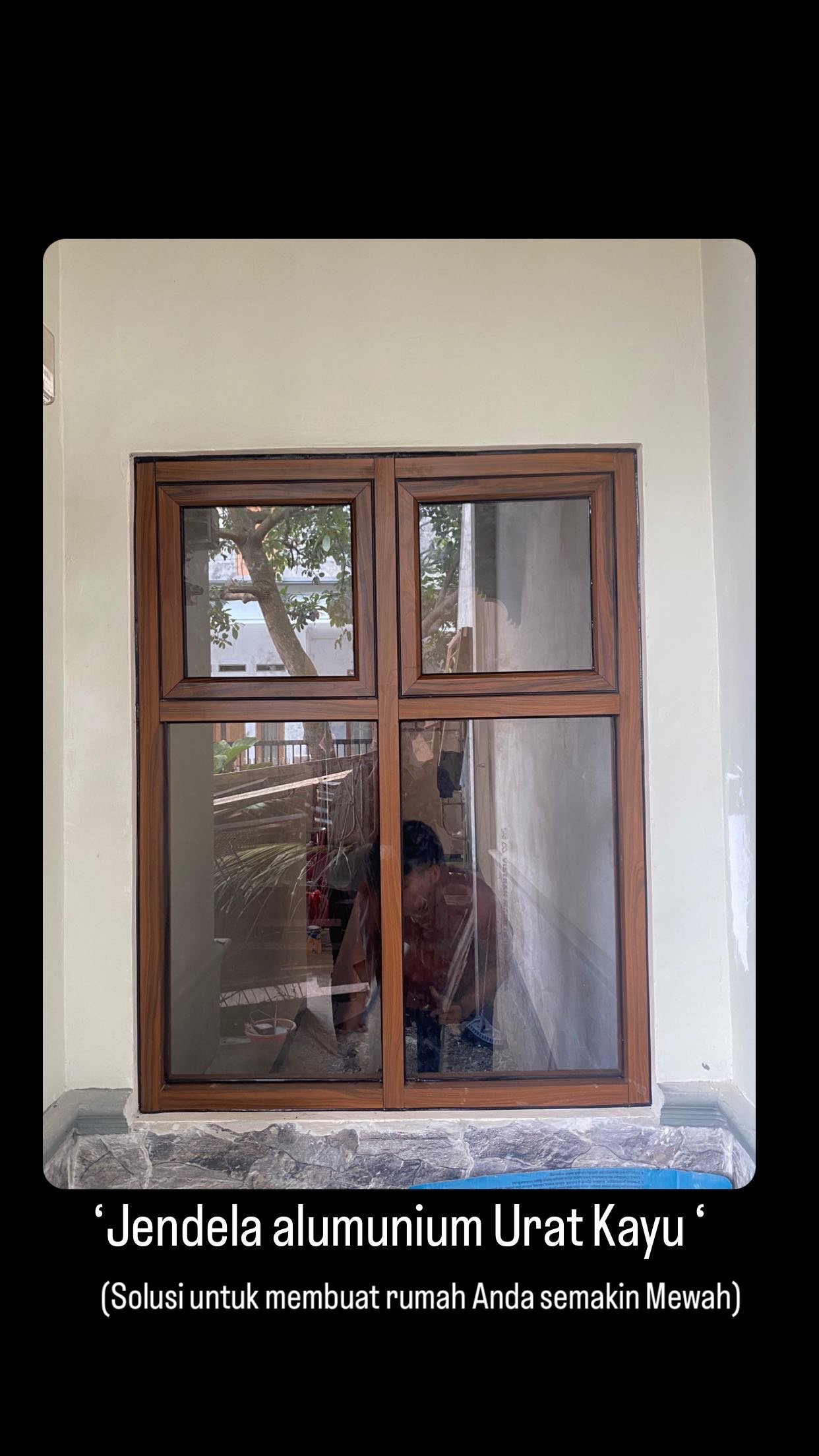 Jendela aluminium urat kayu, Bekasi