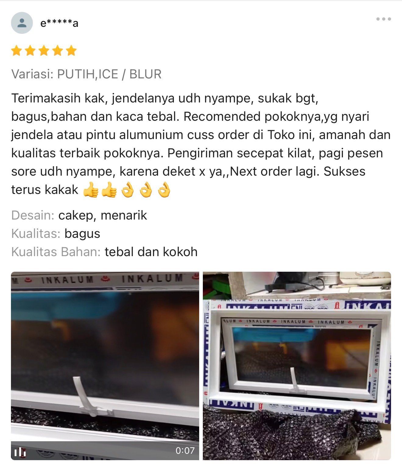 testimoni jendela aluminium tkm bekasi